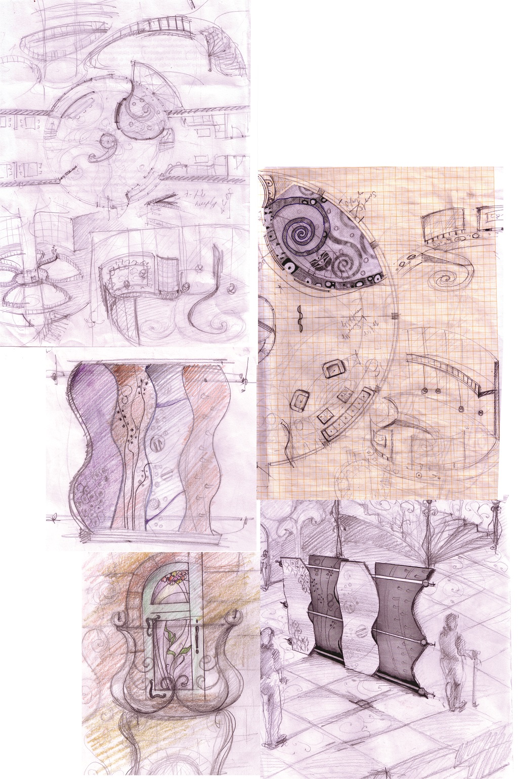 Hotel "Klimt" interior design sketches
